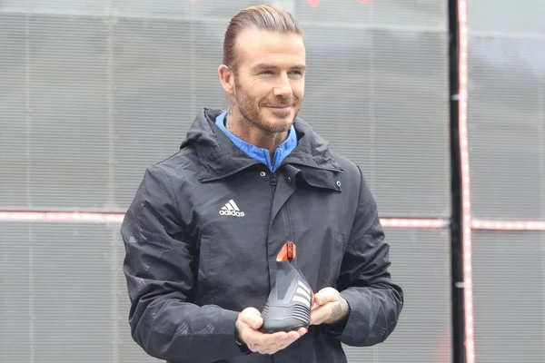 Estrela Futebol Inglês David Beckham Participa Evento Promocional Para Adidas — Fotografia de Stock
