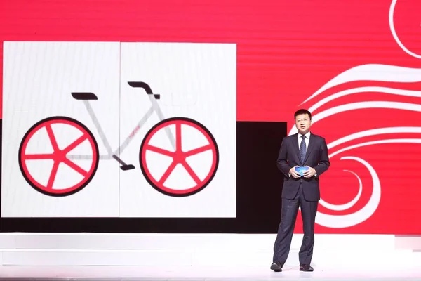 Davis Wang Xiaofeng Fundador Ceo Mobike Technology Ltd Fala Cerimônia — Fotografia de Stock