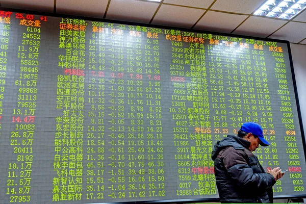 Lgili Bir Çinli Yatırımcı Hisse Senedi Endeksi Fiyatları Kırmızı Fiyat — Stok fotoğraf