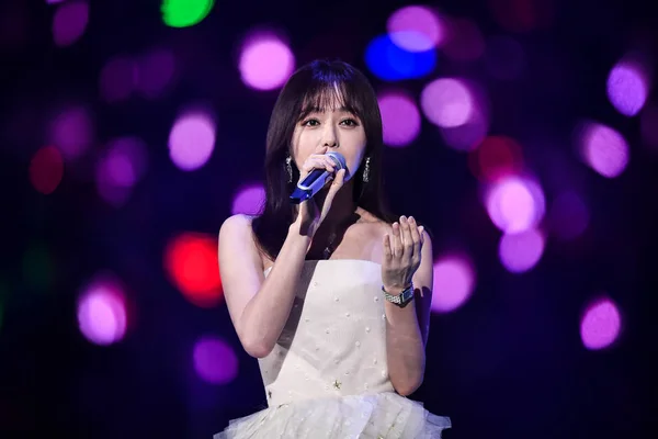 Actrice Chinoise Qin Lan Produit Lors Concert Nouvel 2019 Hunan — Photo