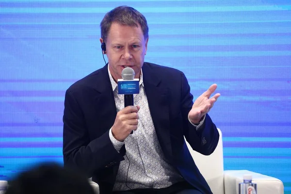 Chris Neill Evernote Ceo Liderleri Diyalog Yeni Ekonomi Içinde Internet — Stok fotoğraf