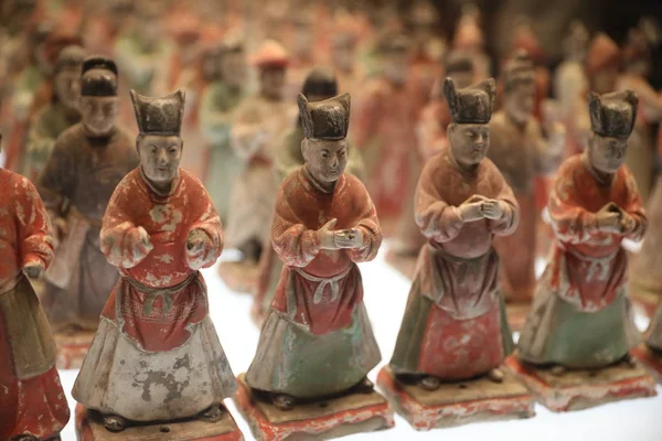 300 Keramické Figurky Objeveny Nálezy Hrobů Sahá Dynastie Muzeu Město — Stock fotografie
