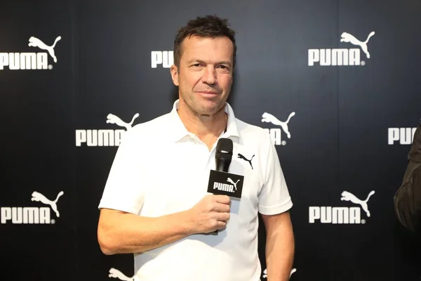 Tidigare Tyska Fotbollsstjärnan Lothar Matthaus Deltar Ett Evenemang För Puma — Stockfoto