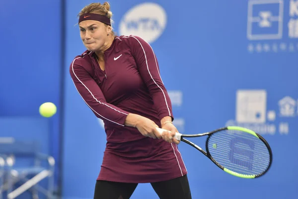 Aryna Sabalenka Білорусі Повертає Постріл Катерина Александрова Росії Другого Раунду — стокове фото