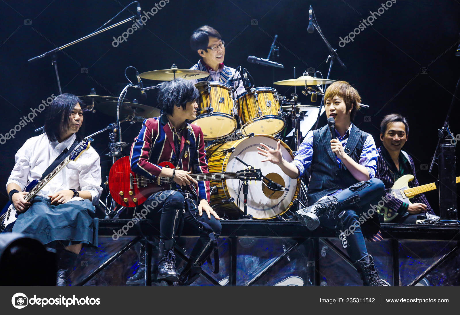 Members Taiwanese Rock Band Mayday Perform Life Tour 2017 Concert