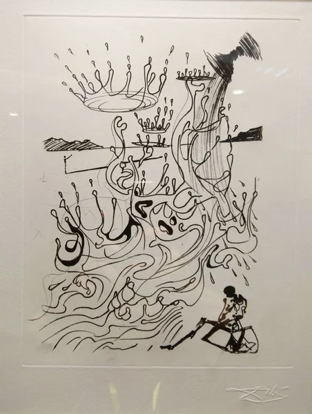 Une Œuvre Blocs Bois Artiste Surréaliste Espagnol Salvador Dali Est — Photo