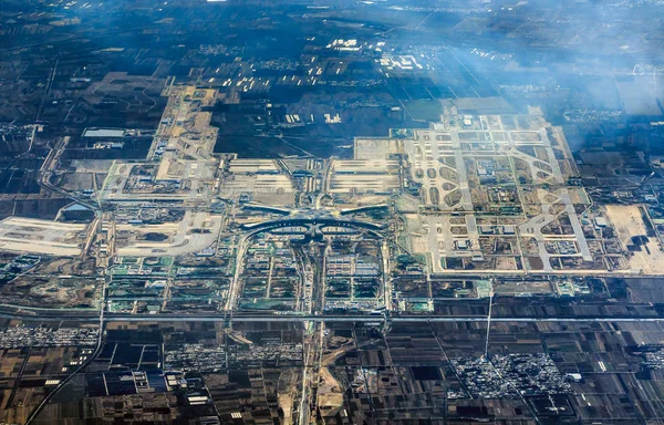 Фила Вид Воздуха Строительную Площадку Нового Пекинского Аэропорта Районе Дасин — стоковое фото