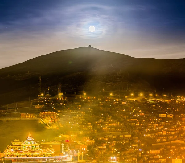 Aerial View Campus Serthar Institute Known Larung Gar Buddhist Academy — Stock Photo, Image