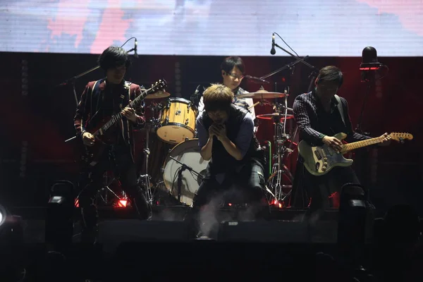 Membros Banda Rock Taiwanesa Mayday Apresentam Concerto Life Tour 2017 — Fotografia de Stock