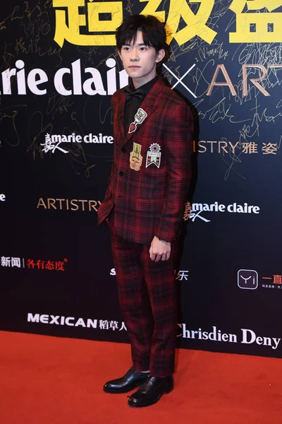 Jackson Yee Yangqianxi Grupo Masculino Chinês Tfboys Posa Quando Ele — Fotografia de Stock