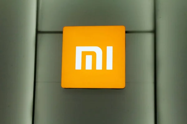 View Logo Chinese Smartphone Maker Xiaomi Exhibition Wuhan City Central — стоковое фото