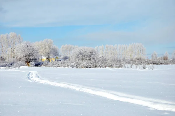 Snö Landskap Yakeshi Hulunbuir Norra Kinas Inre Mongoliet Autonoma Regionen — Stockfoto