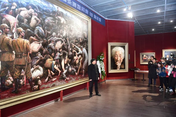 Der Den Usa Lebende Chinesische Künstler Zijian Steht Vierten Nationalen — Stockfoto