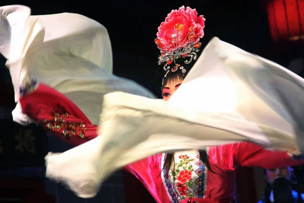 Chinese Sichuanese Opera Artist Performs Show Stage Chengdu City Southwest — Stock Photo, Image