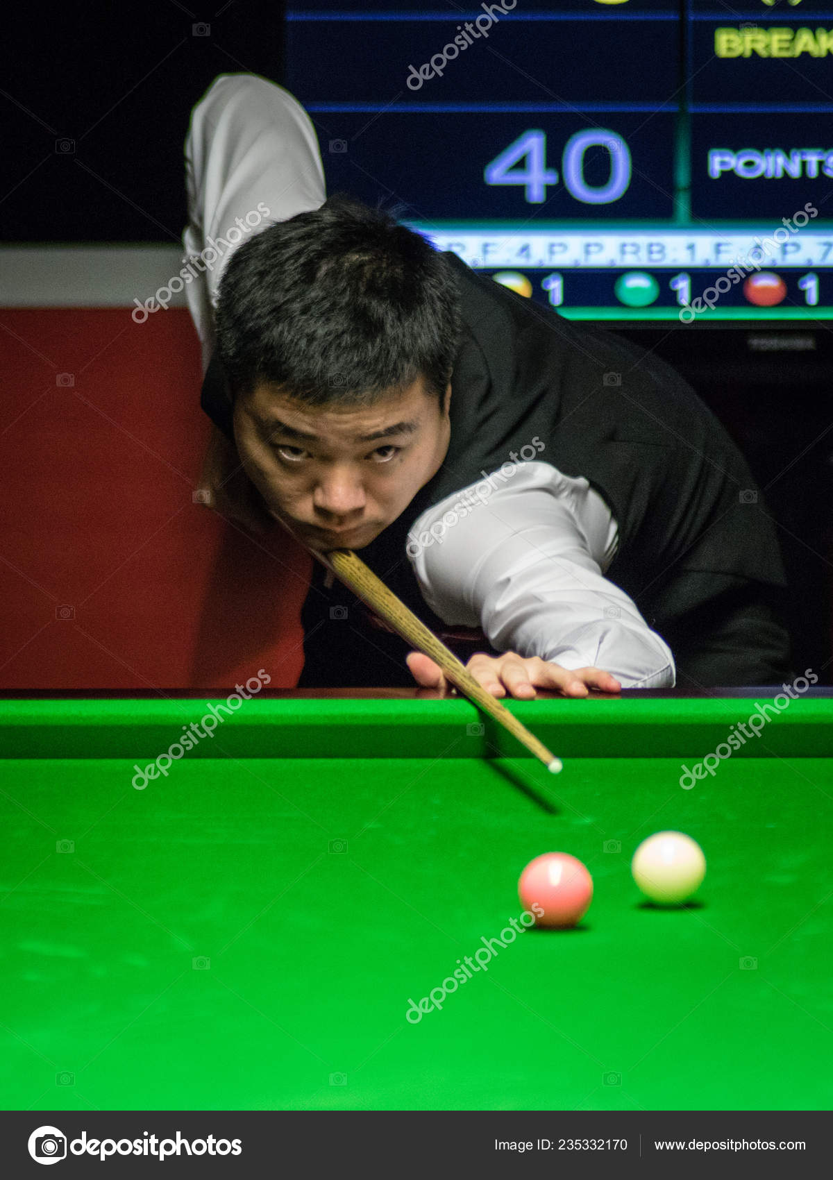 Ding Junhui China Plays Shot Jak Jones Wales First Match