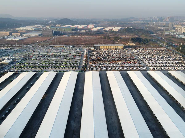 Letecký Pohled Konstrukci Vozidel Parku Zoomlion Lugu Průmyslu Městě Changsha — Stock fotografie