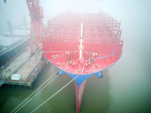 Çin Ilk 000 Teu Konteyner Gemisi Cosco Nakliye Aries Aynı — Stok fotoğraf