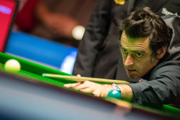 Ronnie Sullivan Inglaterra Juega Una Oportunidad Para John Higgins Escocia — Foto de Stock