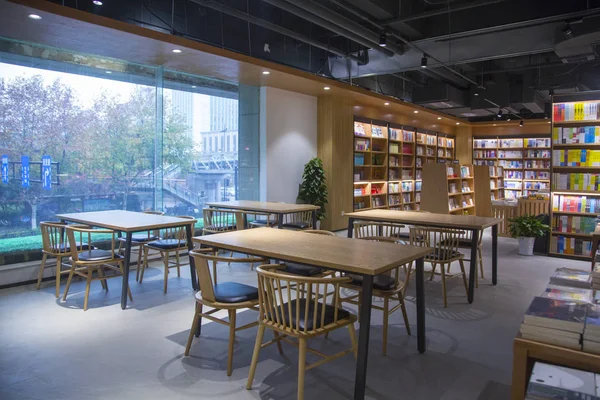 Vista Interior Librería Recientemente Renovada Qingchun Road Ciudad Hangzhou Provincia — Foto de Stock