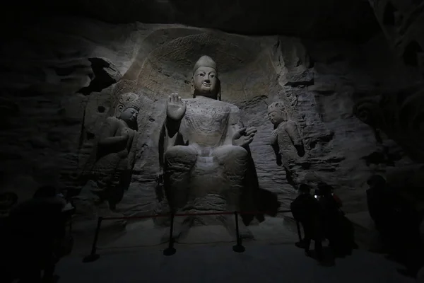 Ρεπλίκες Πλήρους Μεγέθους Τρισδιάστατης Εκτύπωσης Βουδιστικά Αγάλματα Στο Της Αρχαίας — Φωτογραφία Αρχείου