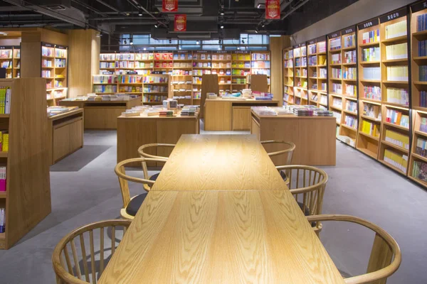 Vista Interior Librería Recientemente Renovada Qingchun Road Ciudad Hangzhou Provincia — Foto de Stock