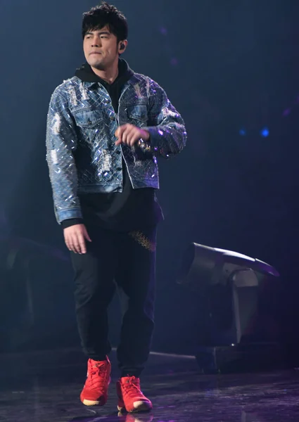 Taiwanesischer Sänger Jay Chou Tritt Bei Den Migu Music Awards — Stockfoto