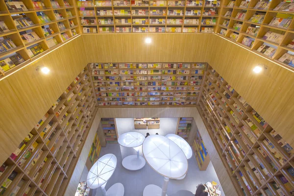 Vista Interior Livraria Recém Renovada Qingchun Road Cidade Hangzhou Província — Fotografia de Stock
