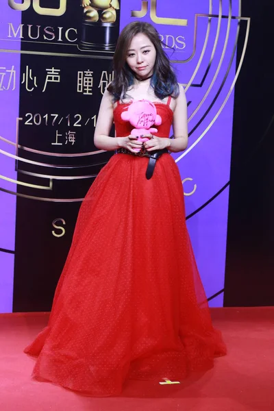 Chinese Zangeres Jane Zhang Zhang Liangying Arriveert Rode Loper Voor — Stockfoto