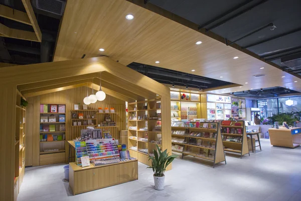 Vista Interior Librería Recientemente Renovada Qingchun Road Ciudad Hangzhou Provincia — Foto de Stock