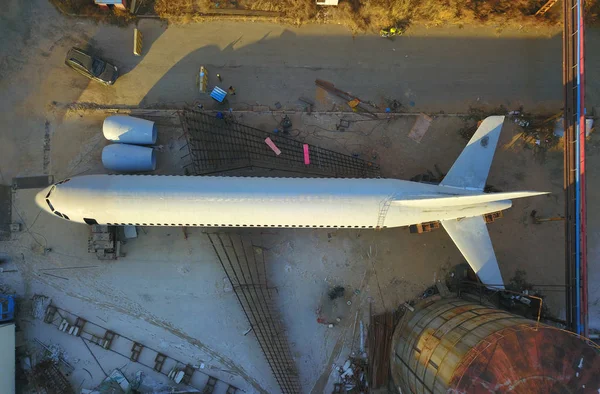 Flygfoto Över Hemmagjord Airbus A320 Jet Plan Byggda Kinesisk Man — Stockfoto