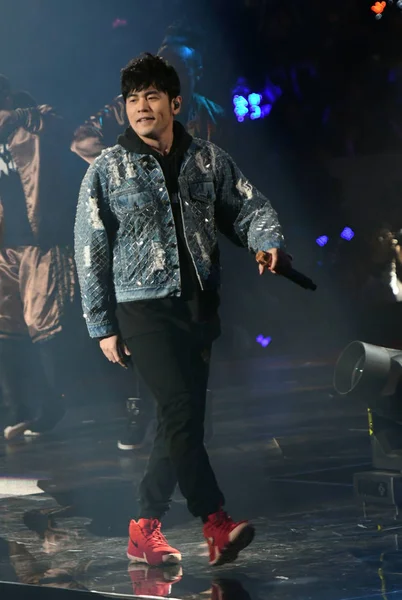Taiwanesiska Sångaren Jay Chou Utför Migu Music Awards Shanghai Kina — Stockfoto