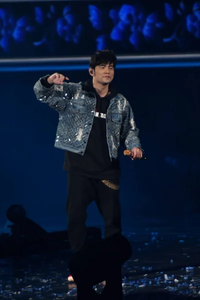 Cantante Taiwanés Jay Chou Presenta Durante Los 11º Migu Music — Foto de Stock