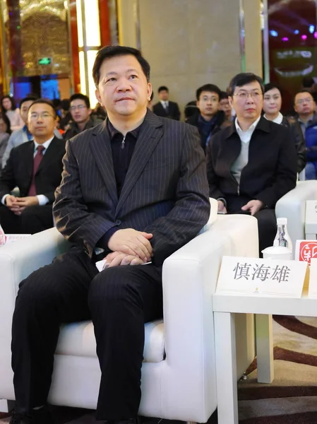Заместитель Главного Редактора Информационного Агентства Синьхуа Шэнь Хайсюн Конференции Пекине — стоковое фото