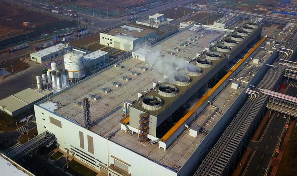 Vista Aérea Zona Desenvolvimento Industrial Alta Tecnologia Xianyang Para Projeto — Fotografia de Stock