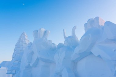 A view of the Arena of Valor, the world's first ice and snow park designed by Youhani Lierberg, chairman of the International Ice Sculpture Art Association, with the theme of Tencent's mobile MOBA 