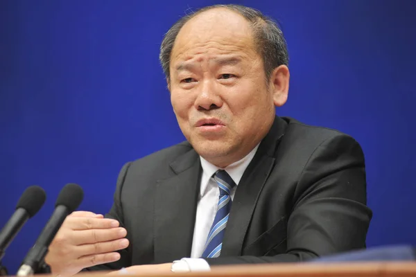 Ning Jizhe Jefe Oficina Nacional Estadísticas Nbs Habla Durante Una —  Fotos de Stock