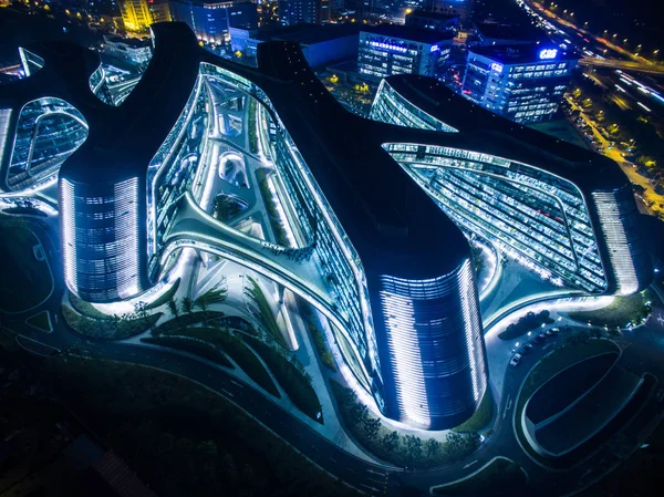 Nattvy Sky Soho Designad Irakisk Brittisk Arkitekt Zaha Hadid Shanghai — Stockfoto