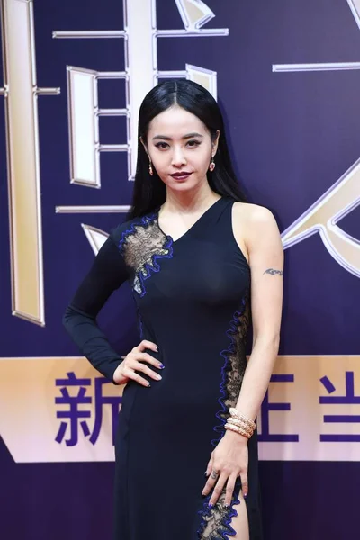 Taiwanees Zangeres Die Jolin Tsai Vormt Als Rode Loper Arriveert — Stockfoto