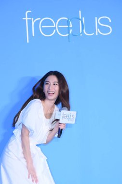Taiwanese singer and actress Hebe Tien or Tien Fu-chen of Taiwanese girl group S.H.E attends a promotional event for Japanese cosmetics brand 