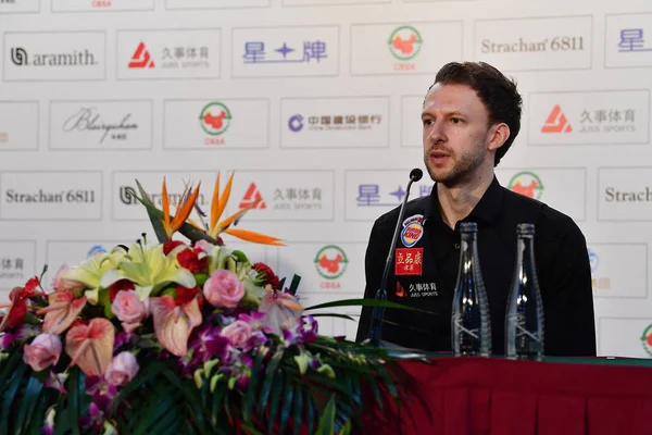 Judd Trump Inghilterra Partecipa Una Conferenza Stampa Dopo Aver Sconfitto — Foto Stock