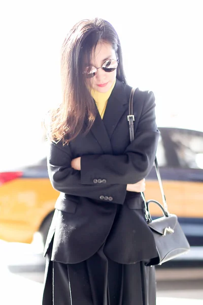 Chinese Actress Bingbing Pictured Beijing Capital International Airport Beijing China — Stock Photo, Image