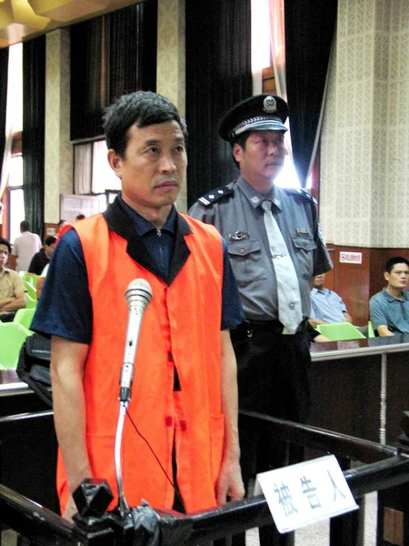 Kinesisk Svarande Daoxin Rättegång Vid Domstolen Folkets Domstol Linquan County — Stockfoto