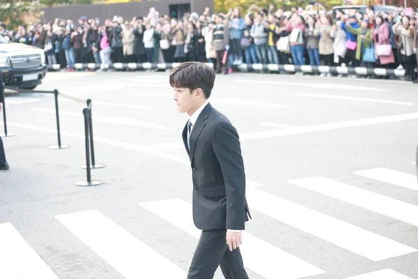 South Korean Actor Kim Min Seok Arrives Wedding Ceremony Actress — Stock Photo, Image