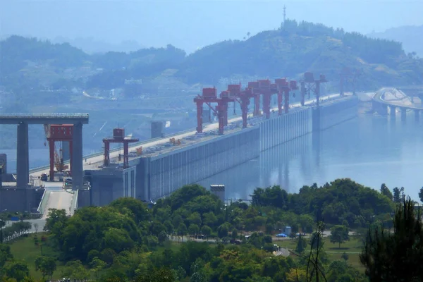 View Three Gorges Dam Operated China Three Gorges Corporation Yangtze — стоковое фото