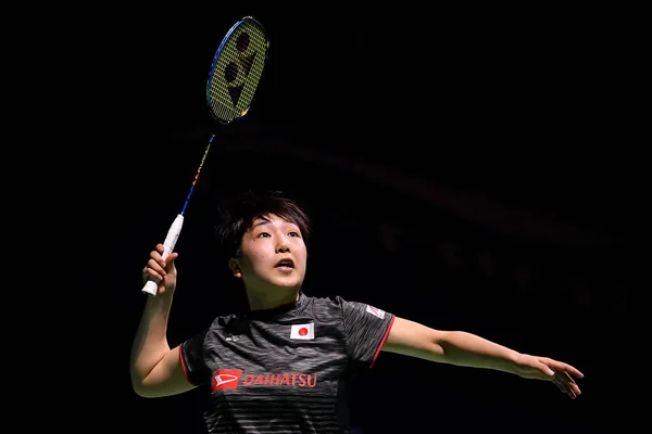 Akane Yamaguchi Japan Returns Shot Gao Fangjie China Final Match — стоковое фото