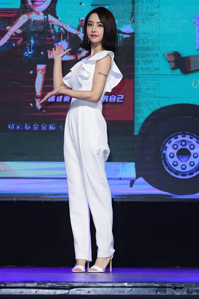 Taiwan Out Taiwanese Singer Jolin Tsai Attends Promotional Event Brand — стоковое фото