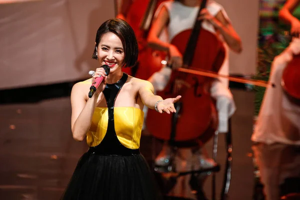 Тайванський Тайваньський Співачки Jolin Цай Виступає Церемонії Презентації Золоті Нагороди — стокове фото