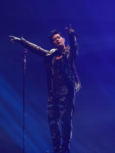 Cantante Taiwanés Jay Chou Posa Concierto Durante Gira Conciertos Invincible — Foto de Stock