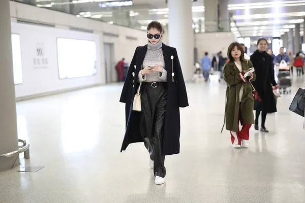 Das Chinesische Supermodel Sui Auf Dem Shanghai Hongqiao International Airport — Stockfoto