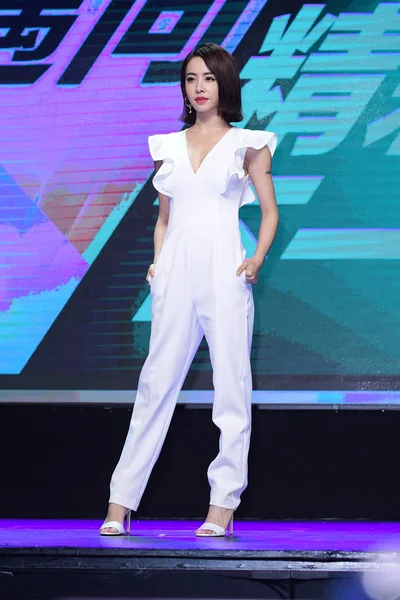 台湾外出 台湾歌手蔡依林出席2017年11月16日在台湾台北举行的品牌推广活动 — 图库照片